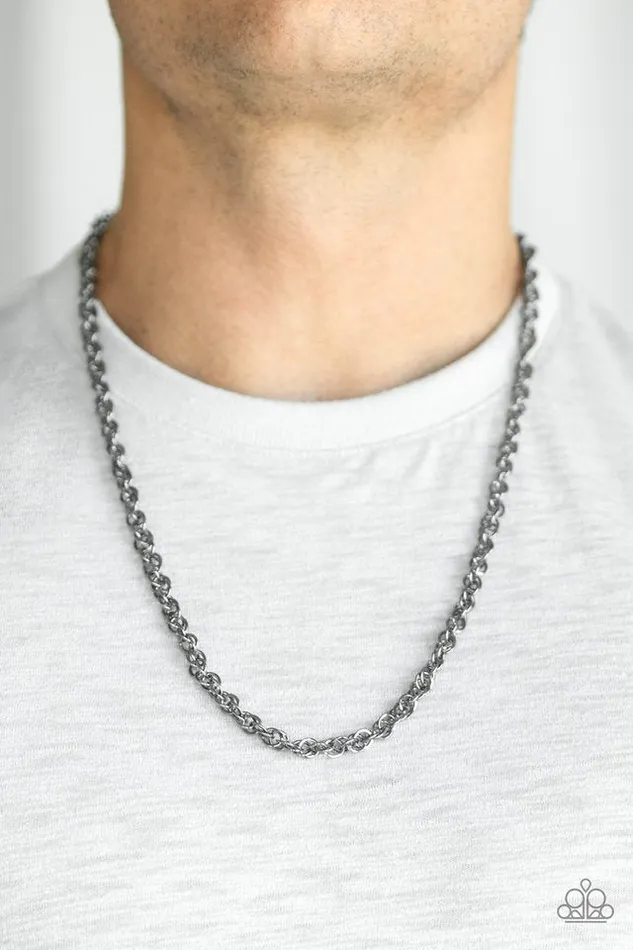 Paparazzi Necklace Lightweight Division Black Paparazzi Jewelry Necklaces