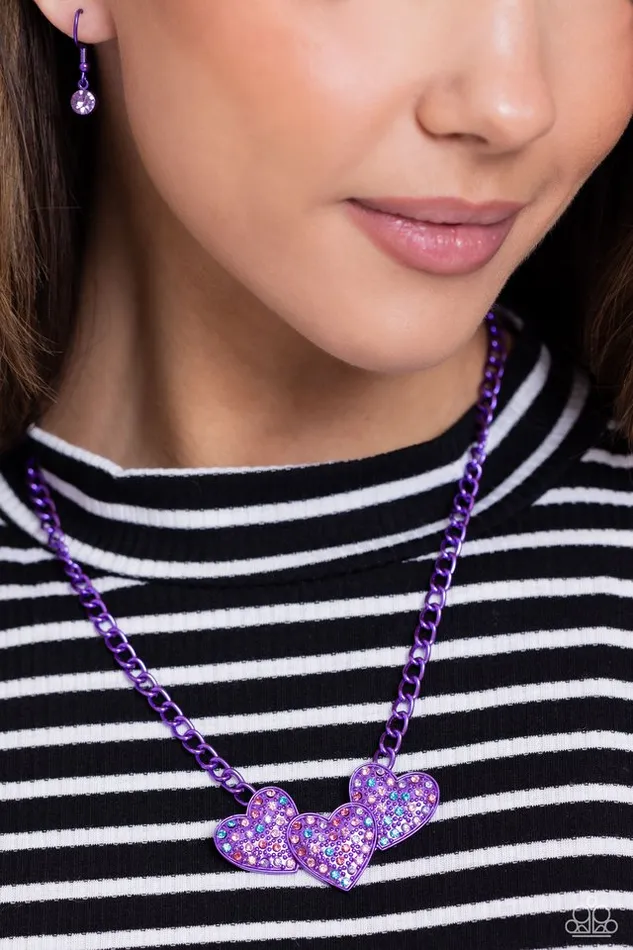 Paparazzi Necklace LowKey Lovestruck Purple Paparazzi Jewelry Necklaces