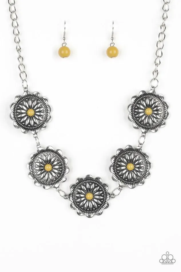 Paparazzi Necklace Medallions Myself and I Yellow Paparazzi Jewelry Necklaces