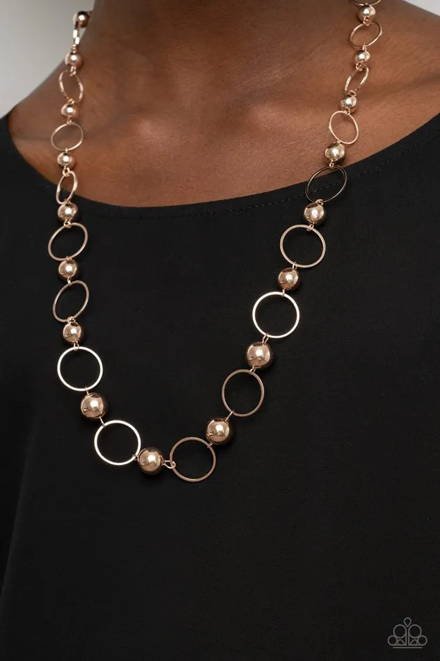 Paparazzi Necklace Metro Milestone Rose Gold Paparazzi Jewelry Necklaces