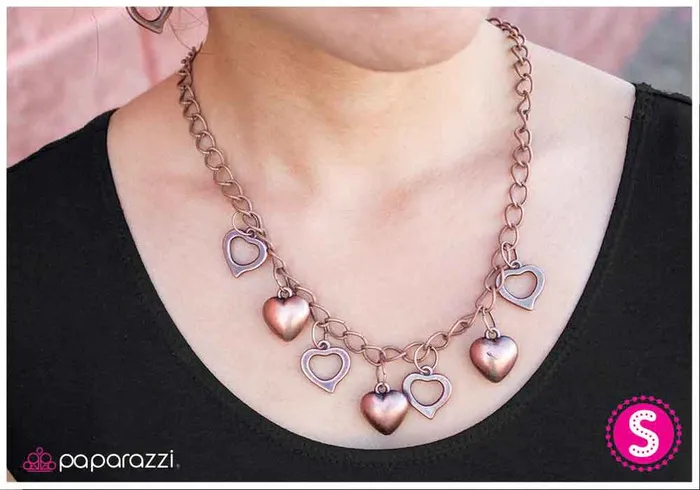 Paparazzi Necklace Piece of My Heart Copper Paparazzi Jewelry Necklaces