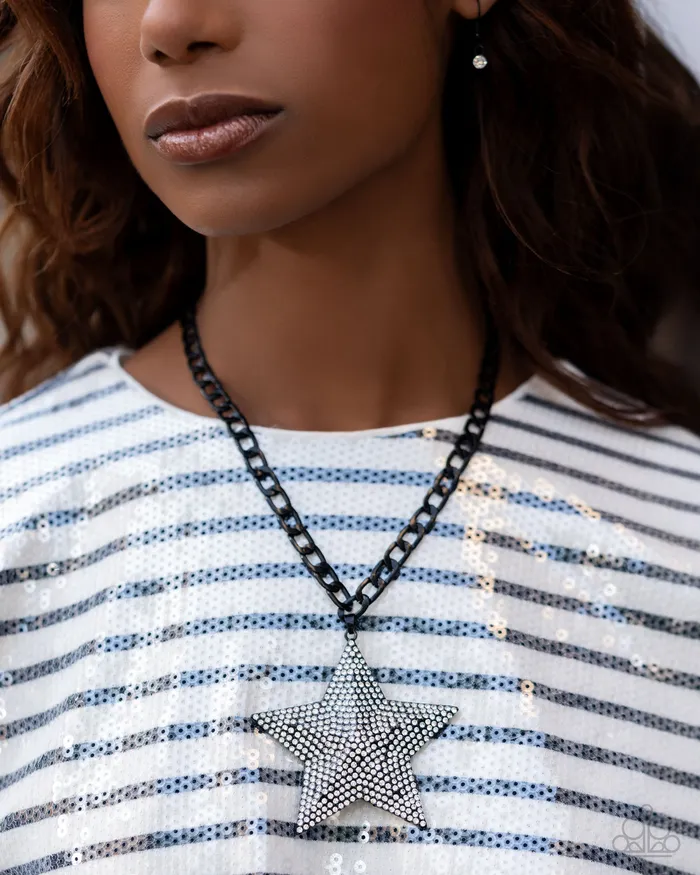 Paparazzi Necklace Stellar Selfie Black Paparazzi Jewelry Necklaces