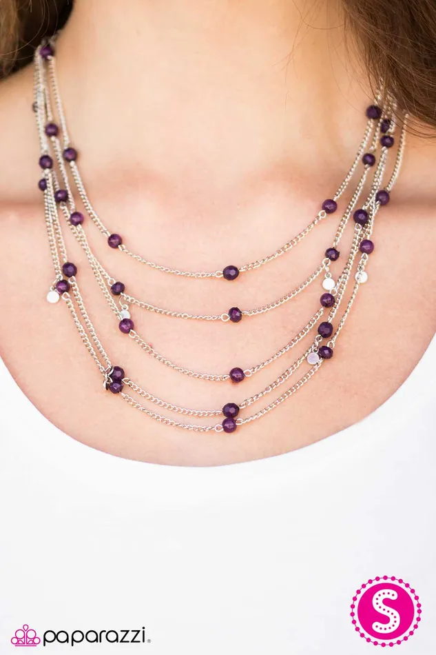 Paparazzi Necklace Take Five Purple Paparazzi Jewelry Necklaces