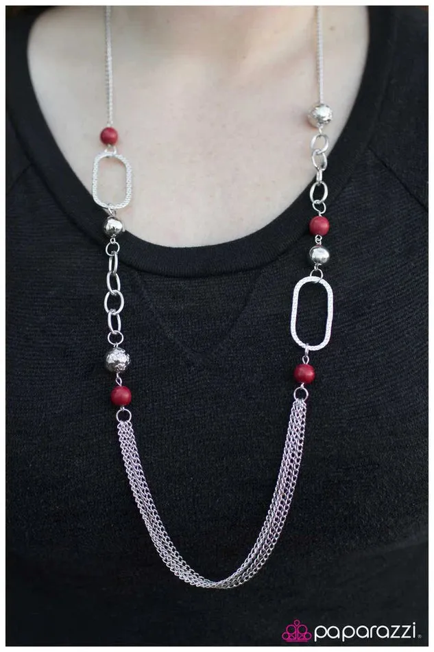 Paparazzi Necklace The Start of Something Beautiful Red Paparazzi Jewelry Necklaces