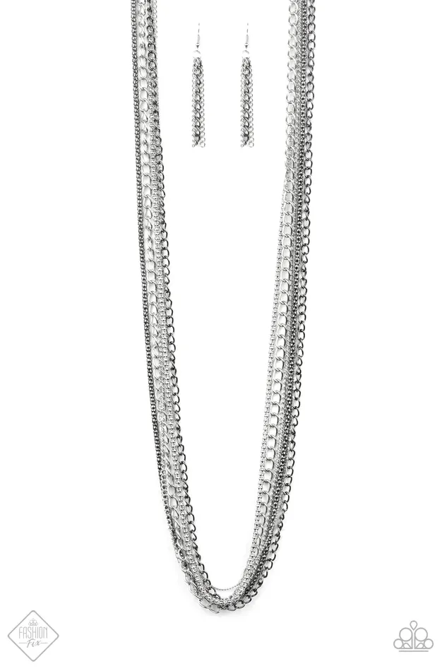Paparazzi Necklace Turn Up The Mix Silver Paparazzi Jewelry Necklaces