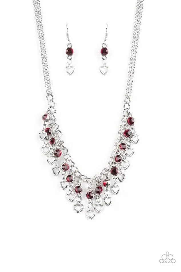 Paparazzi Necklace Valentines Day Drama Red Paparazzi Jewelry Necklaces