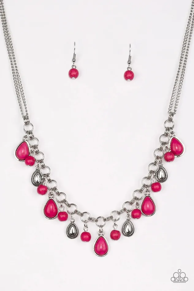 Paparazzi Necklace Welcome To Bedrock Pink Paparazzi Jewelry Necklaces