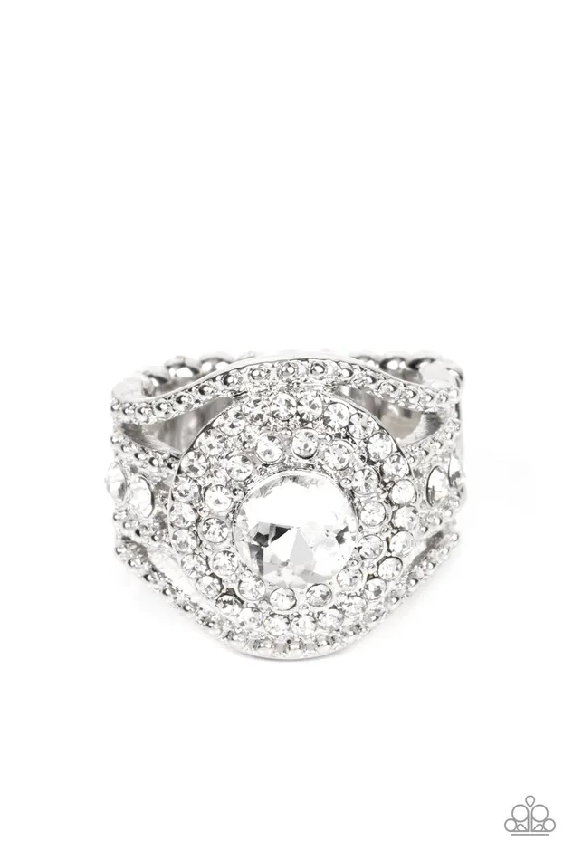Paparazzi Ring Understated Drama White Paparazzi Jewelry Rings