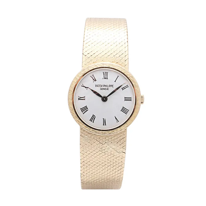 Patek Philippe PreStyled Sets Vintage Patek Philippe Watch White Roman Dial 18K Yellow Gold 25mm Manual Wind PreownedNEEDS SERVICESOLD AS IS Patek Philippe PreStyled Sets Vintage Patek Philippe Watch White Roman Dial 18K Yellow Gold 25mm Manual Wind PreownedNEEDS SERVICESOLD AS IS