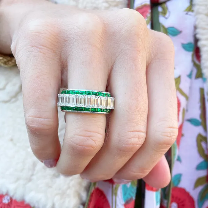 Picchiotti Rings Picchiotti Diamond Sapphire Emerald 18K Gold Xpandable Ring