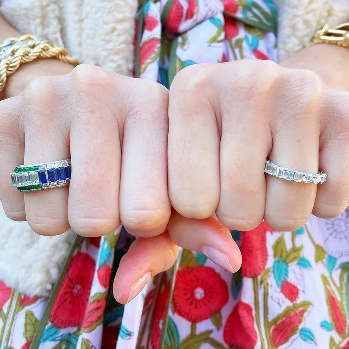 Picchiotti Rings Picchiotti Diamond Sapphire Emerald 18K Gold Xpandable Ring