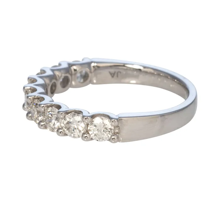 Rings 1ctw Round Diamond 9Stone 14K White Gold Band Croghans
