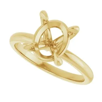 Rings Engagement Collections 14K Yellow Gold Solitaire Ring for Oval