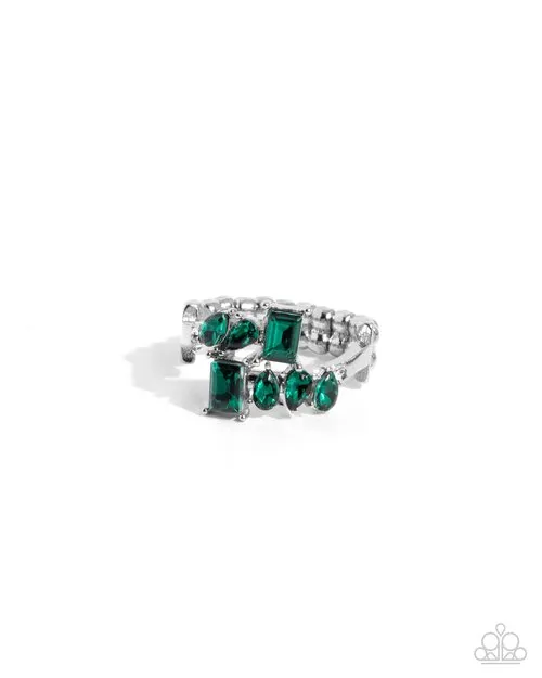 Rings Paparazzi Jewelry Paparazzi Ring Continuous Wave Green Rings Paparazzi Jewelry Paparazzi Ring Continuous Wave Green