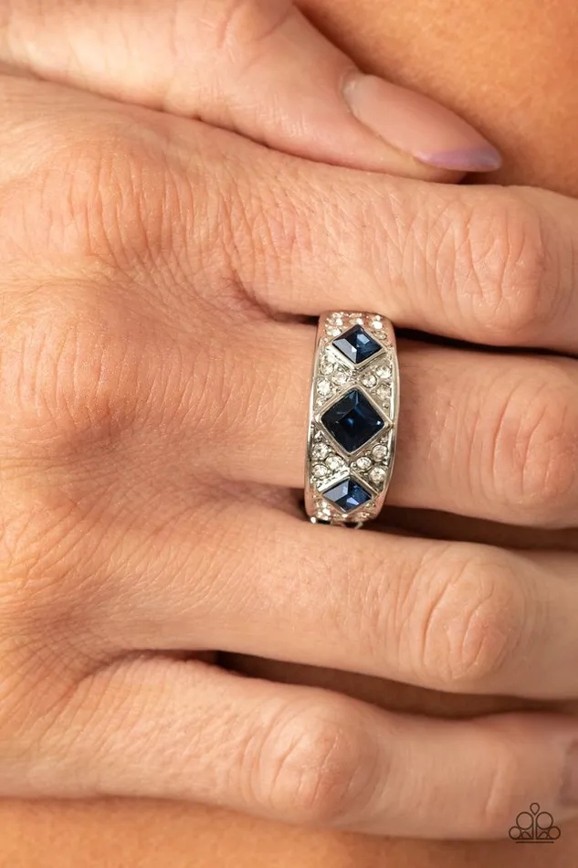 Rings Paparazzi Ring New Age Nouveau Blue Paparazzi Jewelry