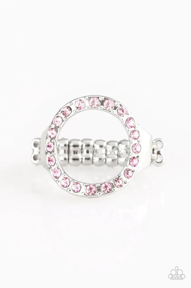 Rings Paparazzi Ring OneGLAM Band Pink Paparazzi Jewelry