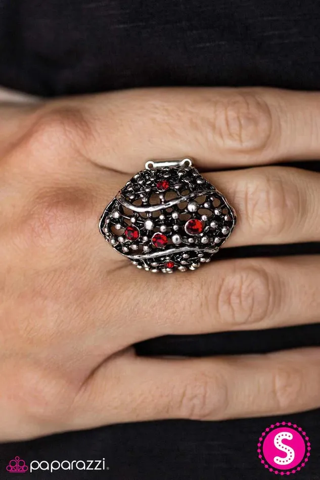 Rings Paparazzi Ring Take Guard Red Paparazzi Jewelry