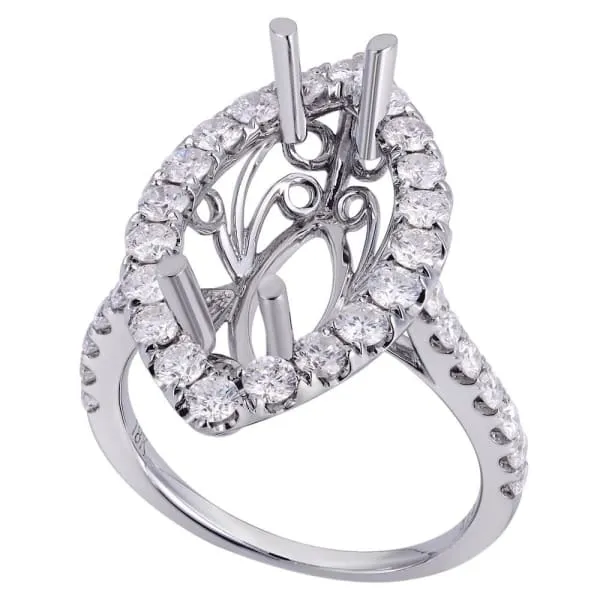 Rings Unique modern halo setting 18k white gold ring with 115ctw diamonds KR12471XD400 Diamond Source NYC Rings Unique modern halo setting 18k white gold ring with 115ctw diamonds KR12471XD400 Diamond Source NYC