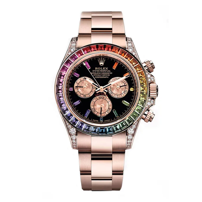 Rolex Bracelets Rolex Cosmograph Daytona 40mm Ref 116595RBOW Black Sapphire Rainbow Dial Bezel 18K Rose Gold Oyster Bracelet Mens Watch Rolex Bracelets Rolex Cosmograph Daytona 40mm Ref 116595RBOW Black Sapphire Rainbow Dial Bezel 18K Rose Gold Oyster Bracelet Mens Watch