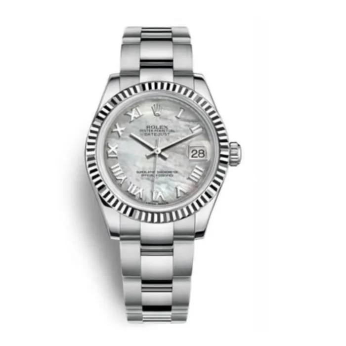 Rolex Datejust 31mm Ref 1782740072 White Mother of Pearl Roman Dial Stainless Steel Oyster Bracelet Womens Watch Rolex Bracelets Rolex Datejust 31mm Ref 1782740072 White Mother of Pearl Roman Dial Stainless Steel Oyster Bracelet Womens Watch Rolex Bracelets