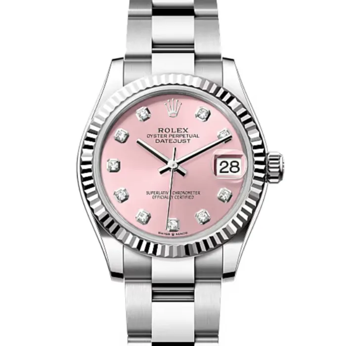 Rolex Datejust 31mm Ref 2782740031 Pink Diamond Dial Stainless Steel Oyster Bracelet Womens Watch Rolex Bracelets