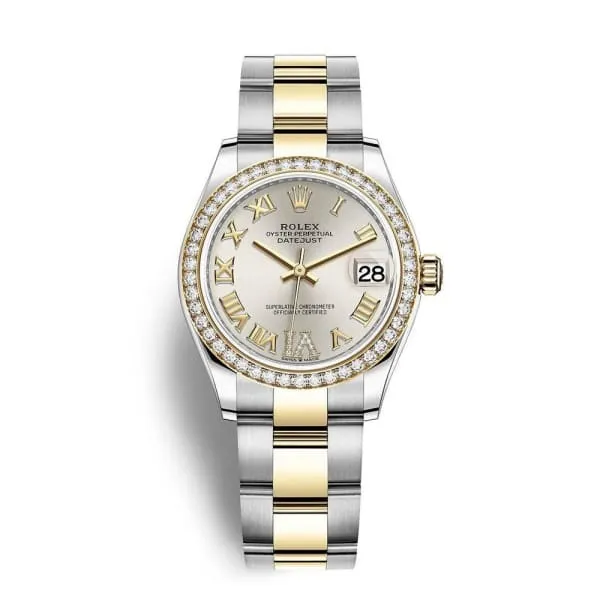 Rolex Datejust 31mm Ref 278383rbr0003 Silver Roman Diamond Dial Diamond Bezel Two Tone Stainless Steel 18K Yellow Gold Oyster Bracelet Womens Watch Rolex Bracelets Rolex Datejust 31mm Ref 278383rbr0003 Silver Roman Diamond Dial Diamond Bezel Two Tone Stainless Steel 18K Yellow Gold Oyster Bracelet Womens Watch Rolex Bracelets