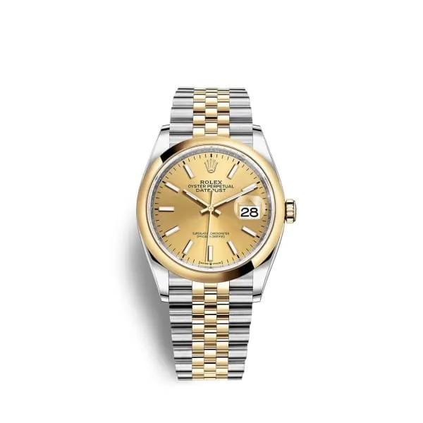 Rolex Datejust 36mm Ref 1262030015 Champagne Stick Dial Two Tone Stainless Steel 18K Yellow Gold Jubilee Bracelet Watch Rolex Bracelets Rolex Datejust 36mm Ref 1262030015 Champagne Stick Dial Two Tone Stainless Steel 18K Yellow Gold Jubilee Bracelet Watch Rolex Bracelets