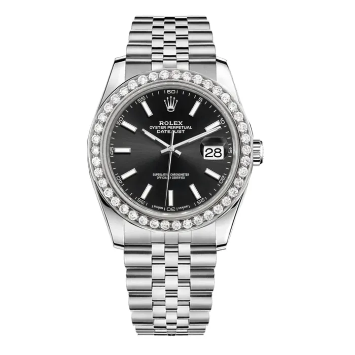 Rolex Datejust 41mm Ref 126300 Black Dial Diamond Bezel Stainless Steel Jubilee Bracelet Mens Watch Rolex Bracelets Rolex Datejust 41mm Ref 126300 Black Dial Diamond Bezel Stainless Steel Jubilee Bracelet Mens Watch Rolex Bracelets