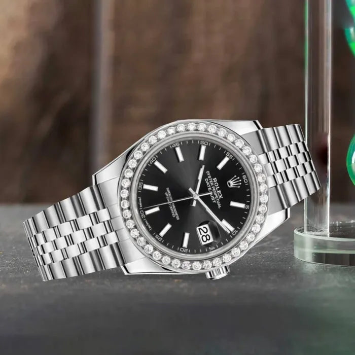 Rolex Datejust 41mm Ref 126300 Black Dial Diamond Bezel Stainless Steel Jubilee Bracelet Mens Watch Rolex Bracelets Rolex Datejust 41mm Ref 126300 Black Dial Diamond Bezel Stainless Steel Jubilee Bracelet Mens Watch Rolex Bracelets