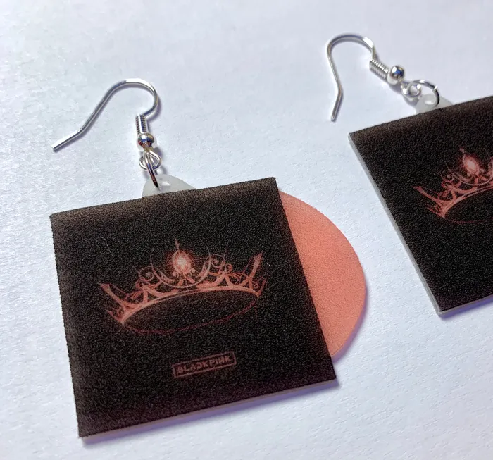 Sam Makes Things Earrings Blackpink The Album Vinyl Album Handmade Earrings