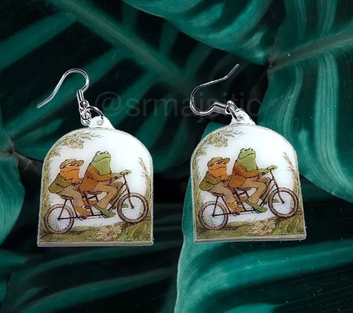 Sam Makes Things Earrings Frog and Toad Character Handmade Earrings