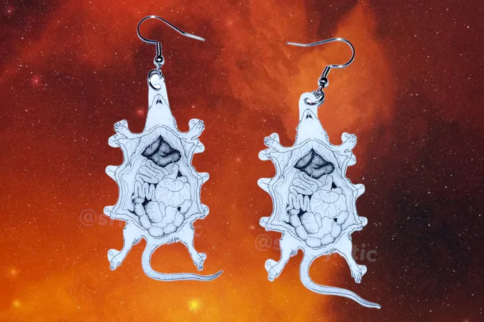 Sam Makes Things Earrings READY TO SHIP Halloween Horror Stylized Earrings Collaboration with Kate Graves