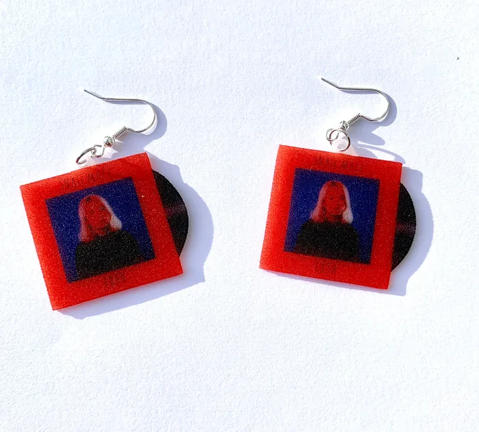 Sam Makes Things Earrings Snail Mail Lush Vinyl Album Handmade Earrings