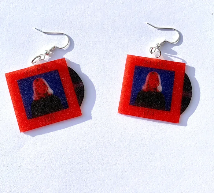 Sam Makes Things Earrings Snail Mail Lush Vinyl Album Handmade Earrings