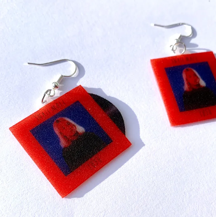 Sam Makes Things Earrings Snail Mail Lush Vinyl Album Handmade Earrings