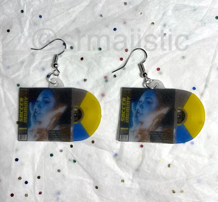 Sam Makes Things Earrings Soccer Mommy Color Theory Vinyl Album Handmade Earrings Sam Makes Things Earrings Soccer Mommy Color Theory Vinyl Album Handmade Earrings