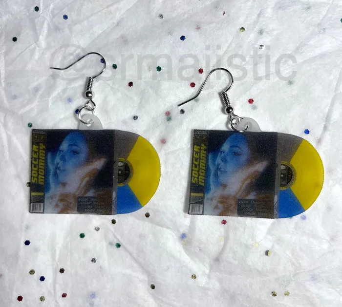 Sam Makes Things Earrings Soccer Mommy Color Theory Vinyl Album Handmade Earrings