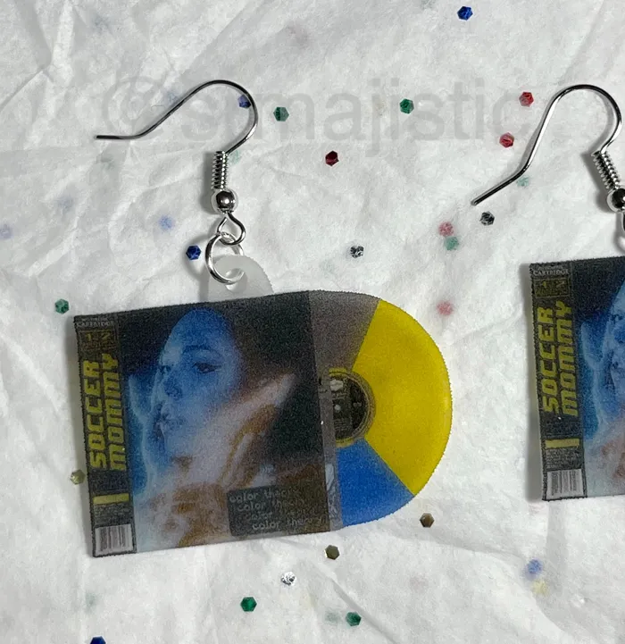 Sam Makes Things Earrings Soccer Mommy Color Theory Vinyl Album Handmade Earrings