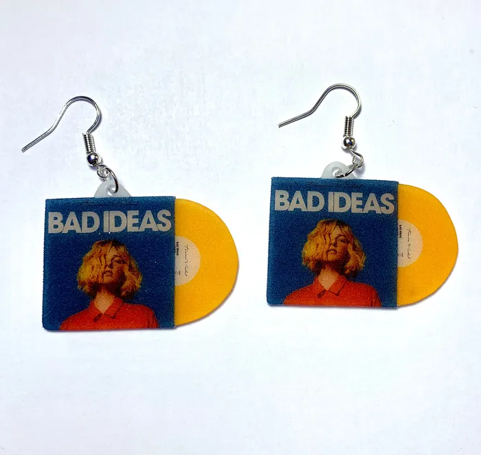 Sam Makes Things Earrings Tessa Violet Bad Ideas Vinyl Album Handmade Earrings Sam Makes Things Earrings Tessa Violet Bad Ideas Vinyl Album Handmade Earrings