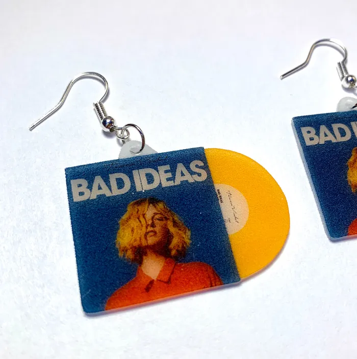 Sam Makes Things Earrings Tessa Violet Bad Ideas Vinyl Album Handmade Earrings