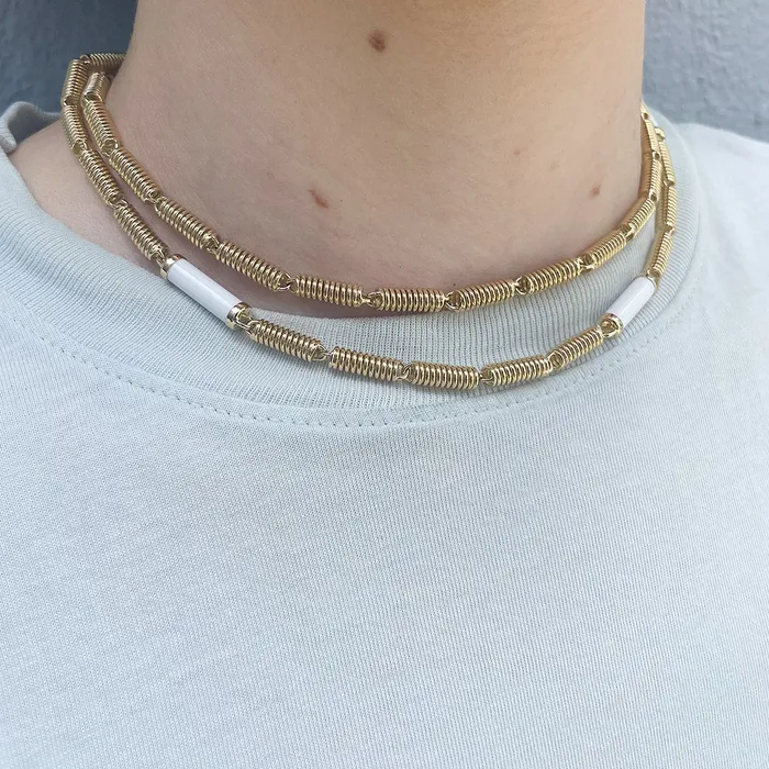 Seaman Schepps Necklaces Seaman Schepps White Ceramic Verona Chain Necklace
