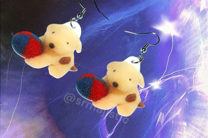 Spot the Dog Playing with Ball Cute Meme Funny Handmade Earrings Sam Makes Things Earrings Spot the Dog Playing with Ball Cute Meme Funny Handmade Earrings Sam Makes Things Earrings
