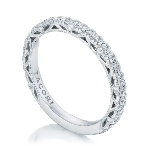 Tacori Tacori 18K White Gold Dantela Diamond Band 22mm Rings