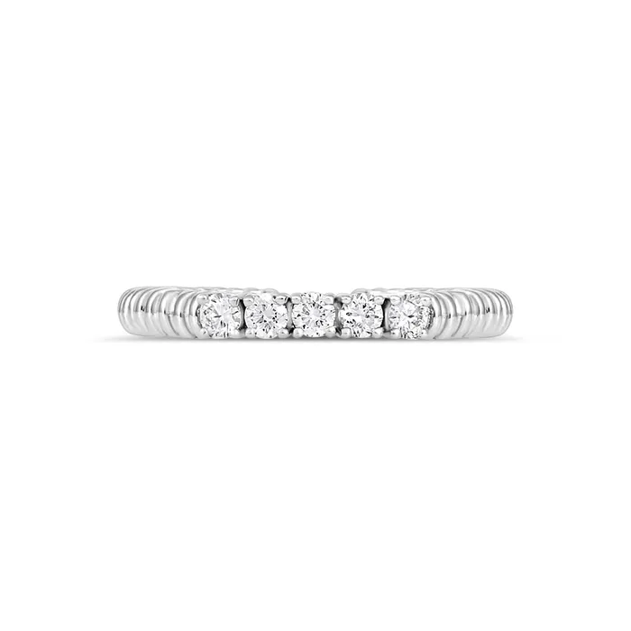 Wedding Bands 18K White Gold Open Coil Diamond Band Rings
