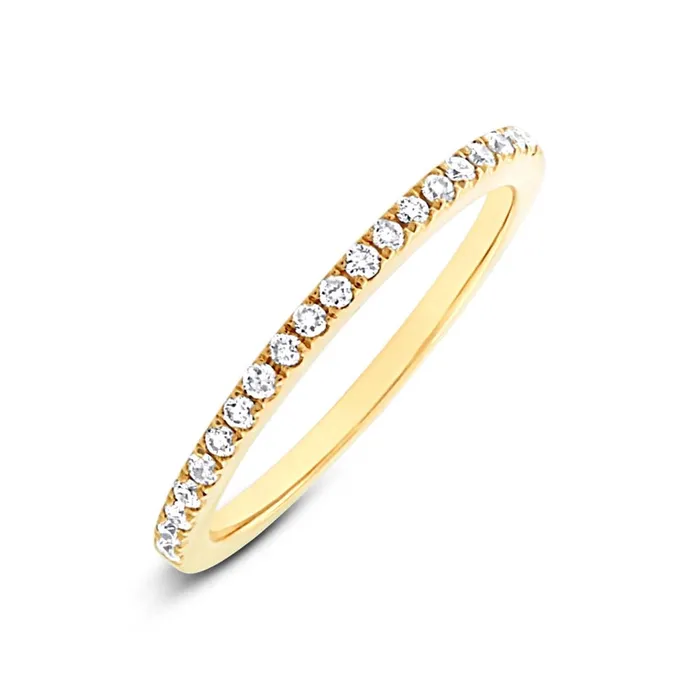 Wedding Bands Rings 14K Yellow Gold Thin Diamond Band