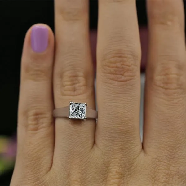 White Gold Engagement Ring with Solitaire 110ct Princess Cut Diamond RN12750 Diamond Source NYC Rings White Gold Engagement Ring with Solitaire 110ct Princess Cut Diamond RN12750 Diamond Source NYC Rings