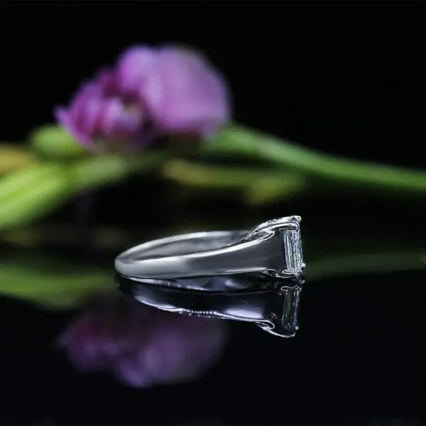 White Gold Engagement Ring with Solitaire 110ct Princess Cut Diamond RN12750 Diamond Source NYC Rings