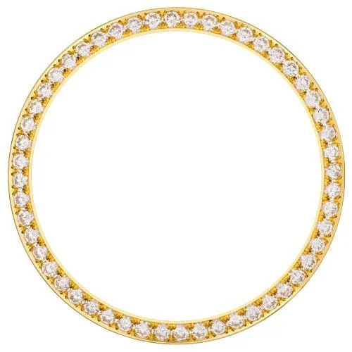175 Ct Mined Diamond Bezel To Fit Rolex Date 34 Mm Watch Yellow Gold 14K GB Watches 175 Ct Mined Diamond Bezel To Fit Rolex Date 34 Mm Watch Yellow Gold 14K GB Watches