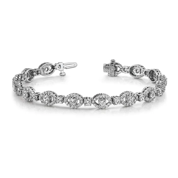 1250 Carats Round Carats Natural Earth Mined Diamonds Almond Link Bracelet White Gold 14K GB Bracelets 1250 Carats Round Carats Natural Earth Mined Diamonds Almond Link Bracelet White Gold 14K GB Bracelets