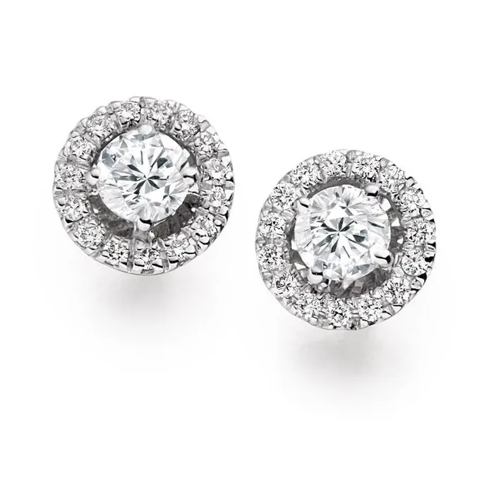 23 Carats Natural Earth Mined Diamonds Lady Studs Halo Earrings White Gold 14K GB Earrings 23 Carats Natural Earth Mined Diamonds Lady Studs Halo Earrings White Gold 14K GB Earrings